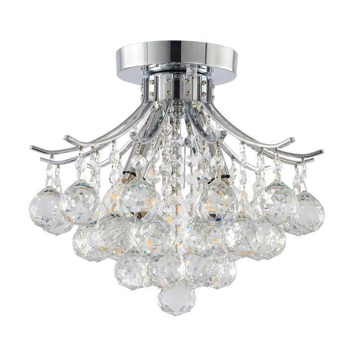 Frame Semi Flush Mount with Clear Hanging Crystals by Bethel - view 7
