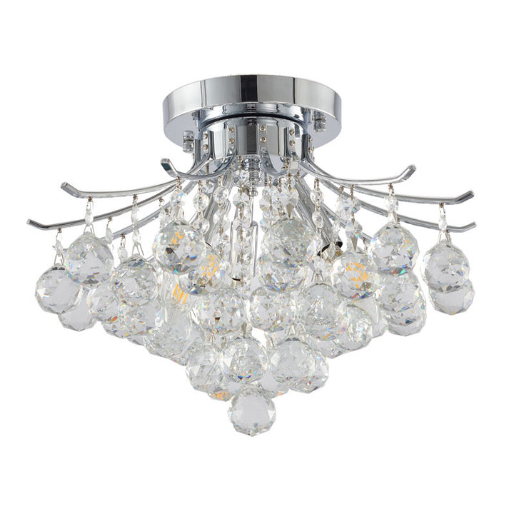 Frame Semi Flush Mount with Clear Hanging Crystals by Bethel - view 19