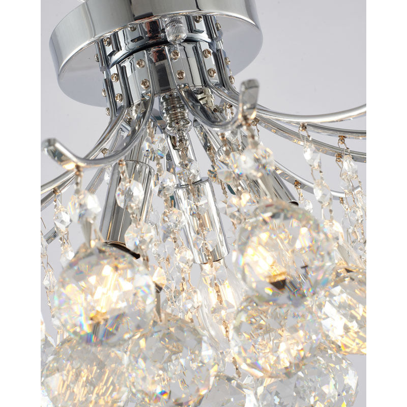 Frame Semi Flush Mount with Clear Hanging Crystals by Bethel - view 20