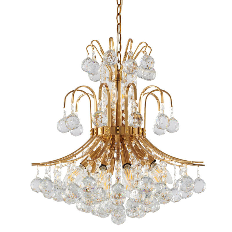 Frame Chandelier with Clear Hanging Crystals by Bethel - view 9