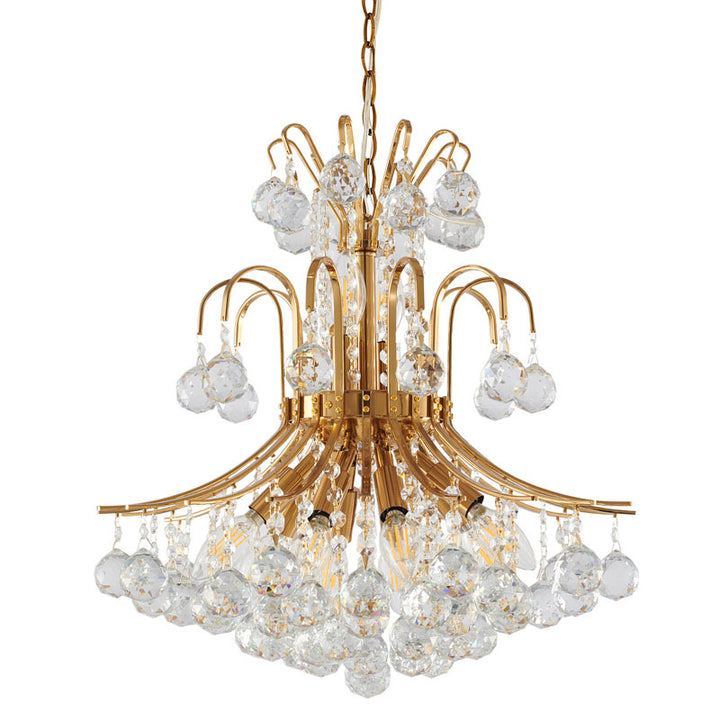 Frame Chandelier with Clear Hanging Crystals by Bethel - view 9