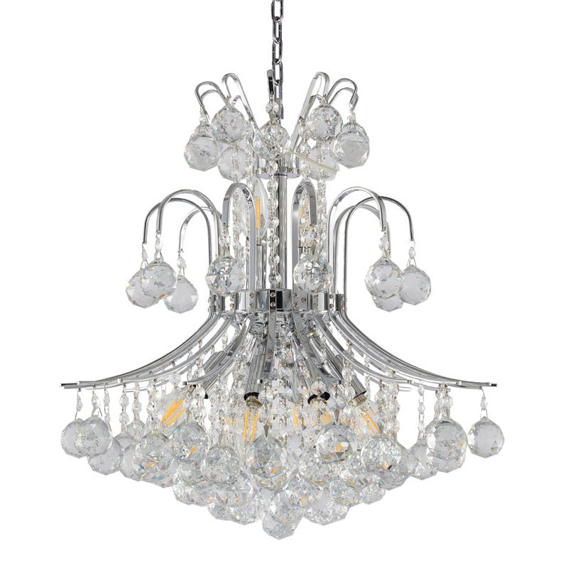 Frame Chandelier with Clear Hanging Crystals by Bethel - view 2