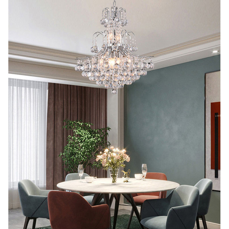 Frame Chandelier with Clear Hanging Crystals by Bethel - view 16