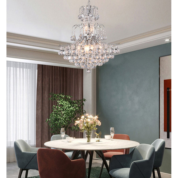 Frame Chandelier with Clear Hanging Crystals by Bethel - view 16