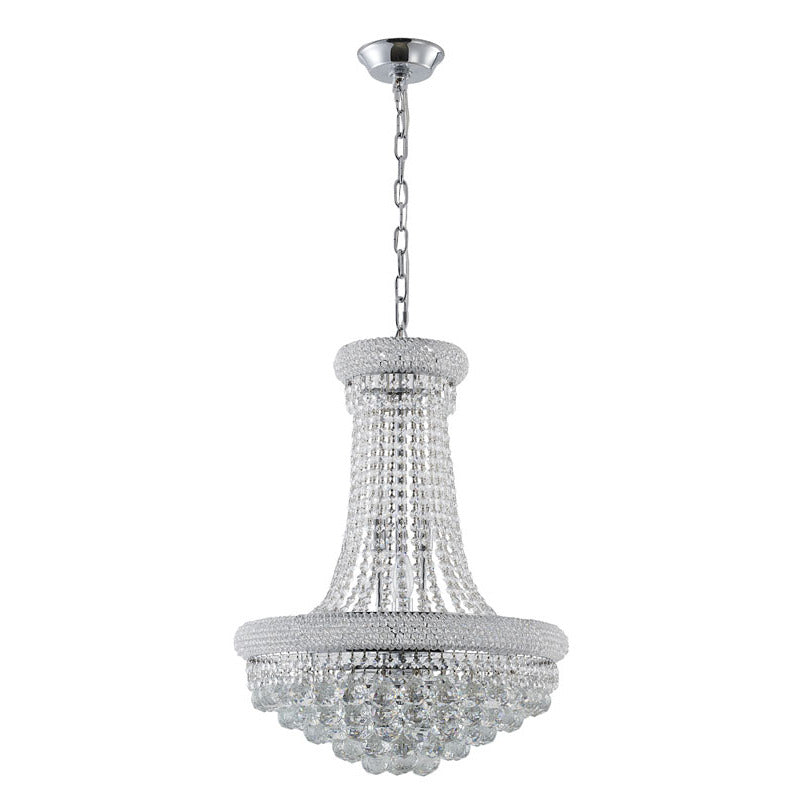 Clear Crystal Chandelier with Beaded Band and Chrome Frame by Bethel - view 4