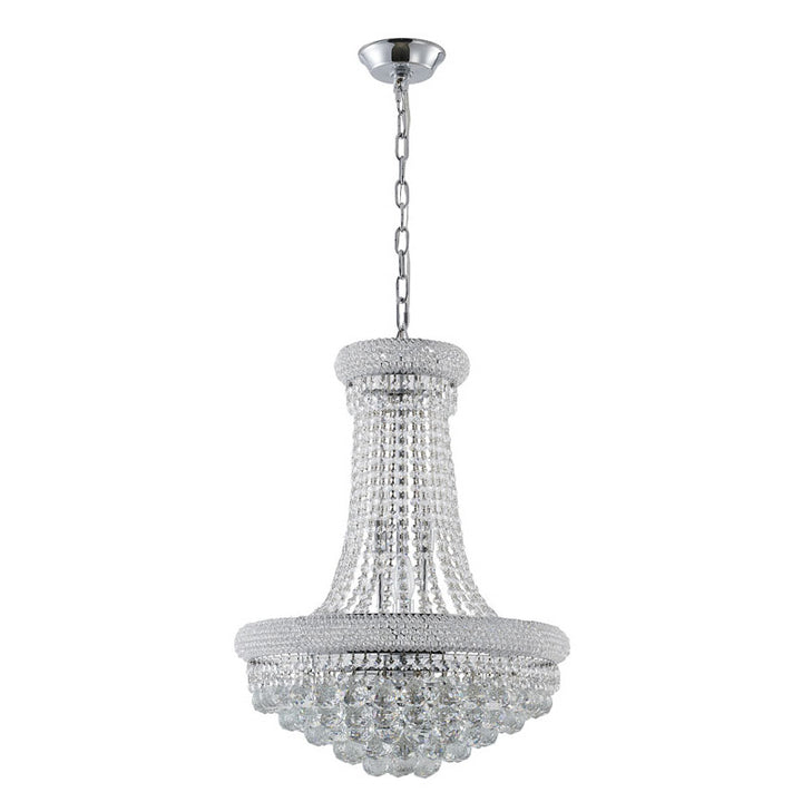 Clear Crystal Chandelier with Beaded Band and Chrome Frame by Bethel - view 4