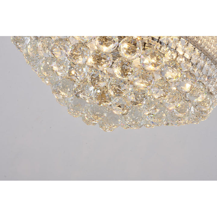 Clear Crystal Chandelier with Beaded Band and Chrome Frame by Bethel - view 5