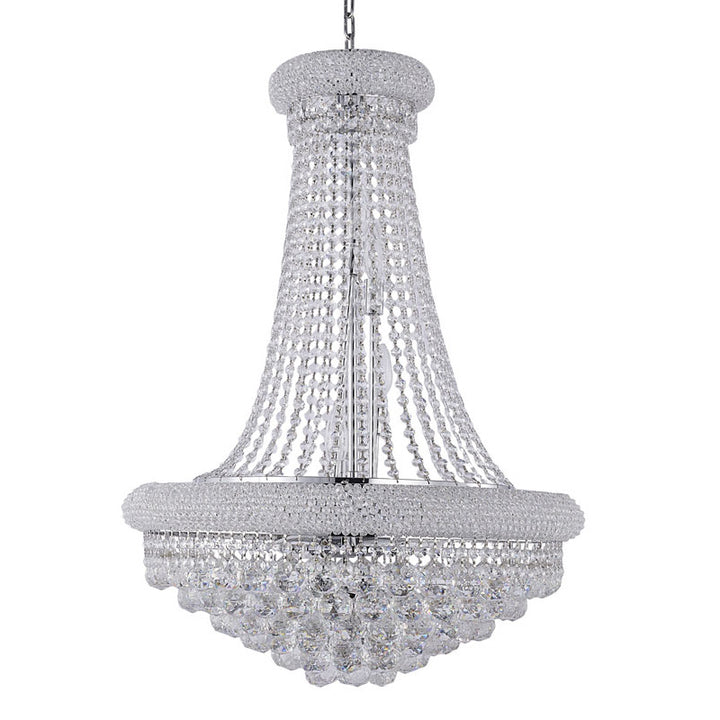 Three Tier Clear Crystal Chandelier with Crystal Balls &amp; Beaded Border Frames