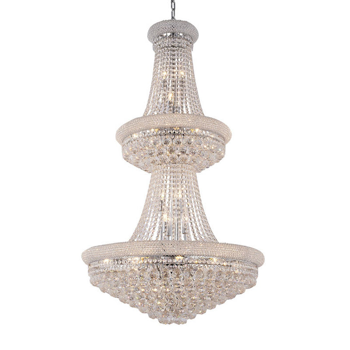 Three Tier Clear Crystal Chandelier with Crystal Balls &amp; Beaded Border Frames