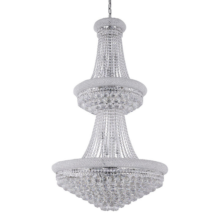 Three Tier Clear Crystal Chandelier with Crystal Balls &amp; Beaded Border Frames