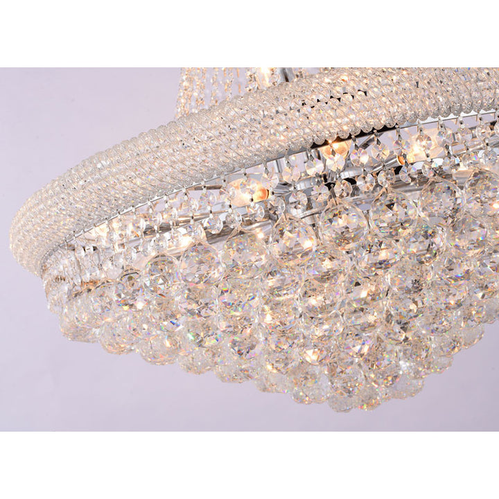 Three Tier Clear Crystal Chandelier with Crystal Balls &amp; Beaded Border Frames
