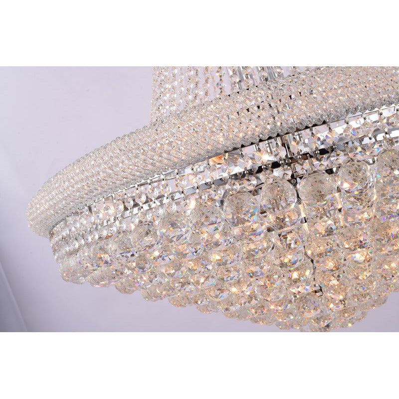 Three Tier Clear Crystal Chandelier with Crystal Balls &amp; Beaded Border Frames