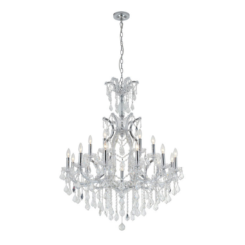Clear Crystal Chandelier with Chrome Hardware by Bethel