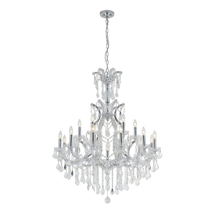 Clear Crystal Chandelier with Chrome Hardware by Bethel