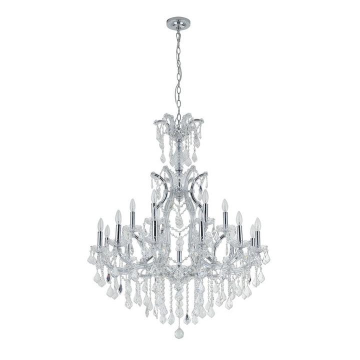 Clear Crystal Chandelier with Chrome Hardware by Bethel - view 2