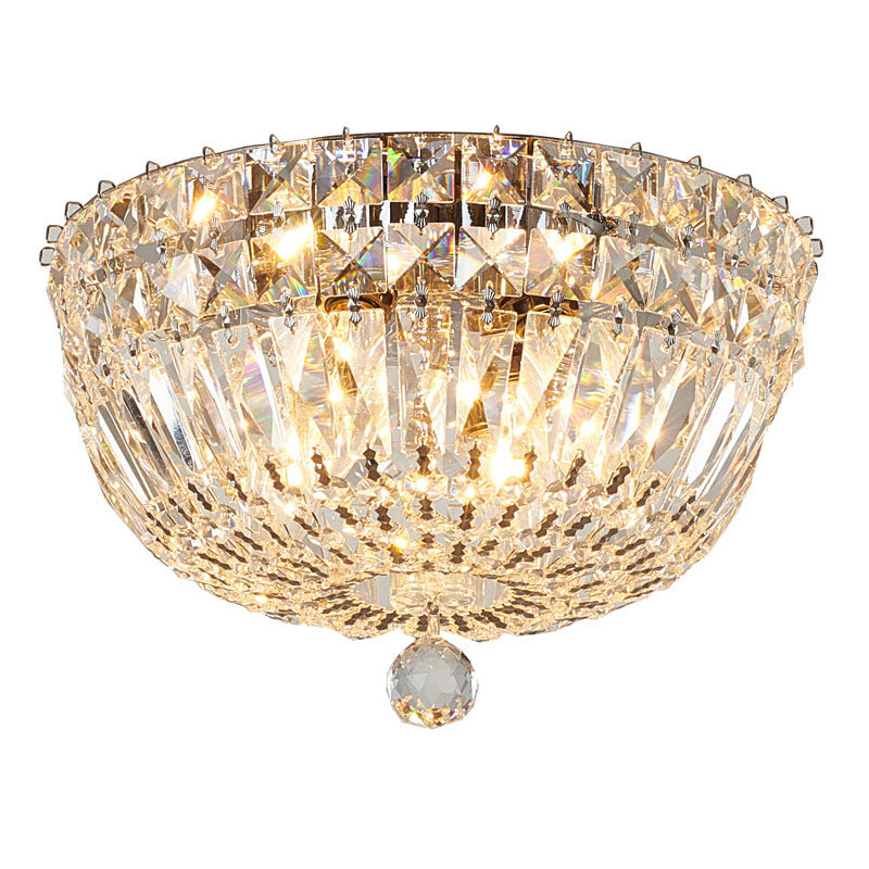 Clear Crystal Flushmount with Metal Frame Flush Mount in Chrome by Bethel