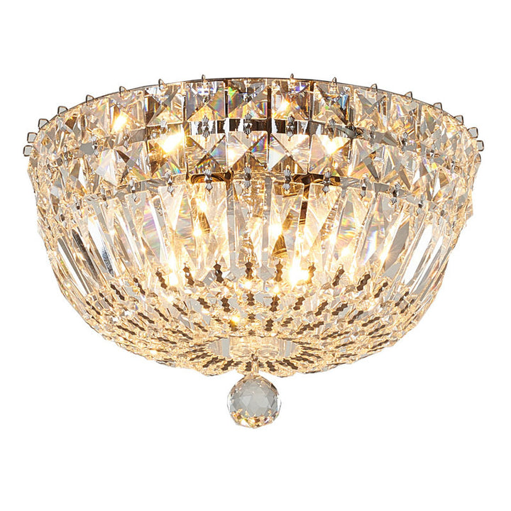 Clear Crystal Flushmount with Metal Frame Flush Mount in Chrome by Bethel