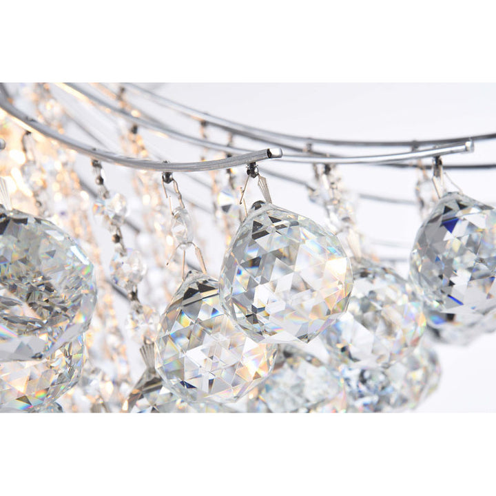 Clear Crystal Chandelier with Hanging Ball Crystals and Chrome Hardware by Bethel - view 3