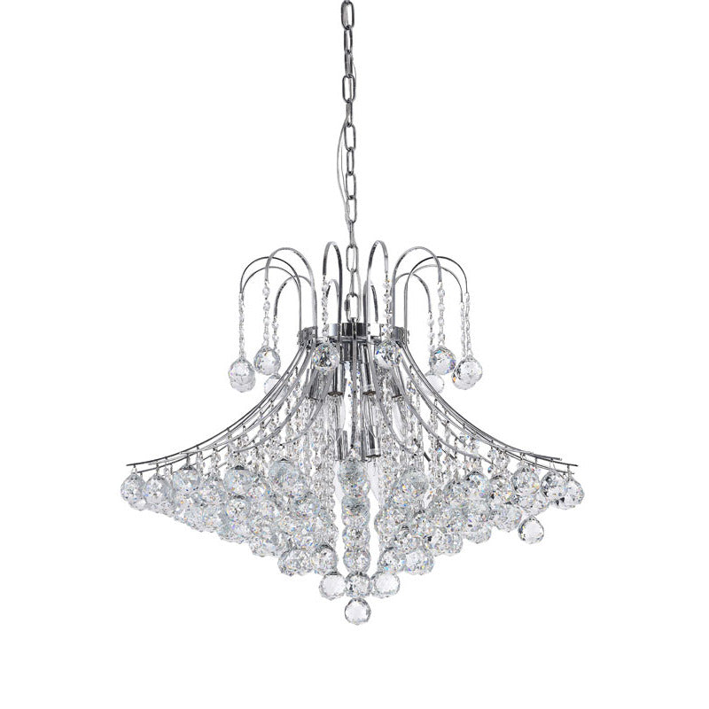 Clear Crystal Chandelier with Hanging Ball Crystals and Chrome Hardware by Bethel - view 4