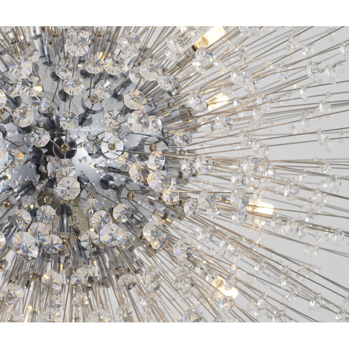 Clear Crystal Beaded Sputnik Chandelier with Hardware by Bethel - view 7