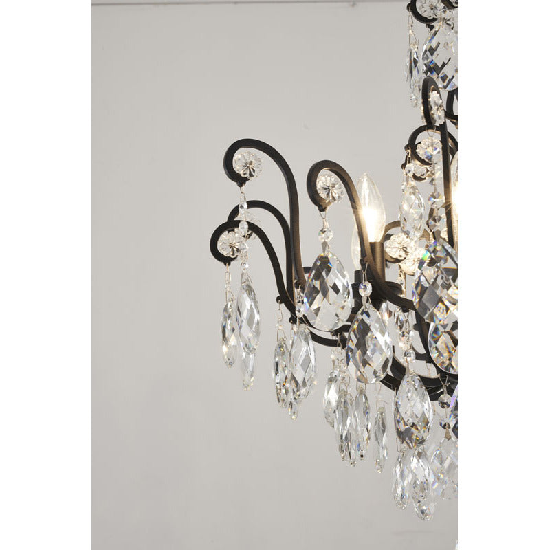 Chandelier with Clear Hanging Crystals &amp; Glass Accents