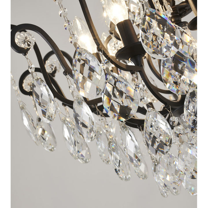 Chandelier with Clear Hanging Crystals &amp; Glass Accents