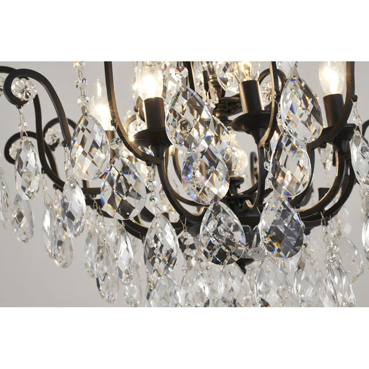 Chandelier with Clear Hanging Crystals &amp; Glass Accents