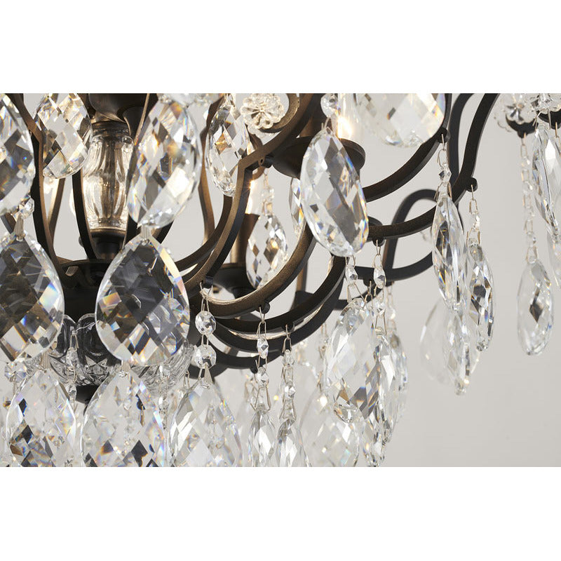 Chandelier with Clear Hanging Crystals &amp; Glass Accents