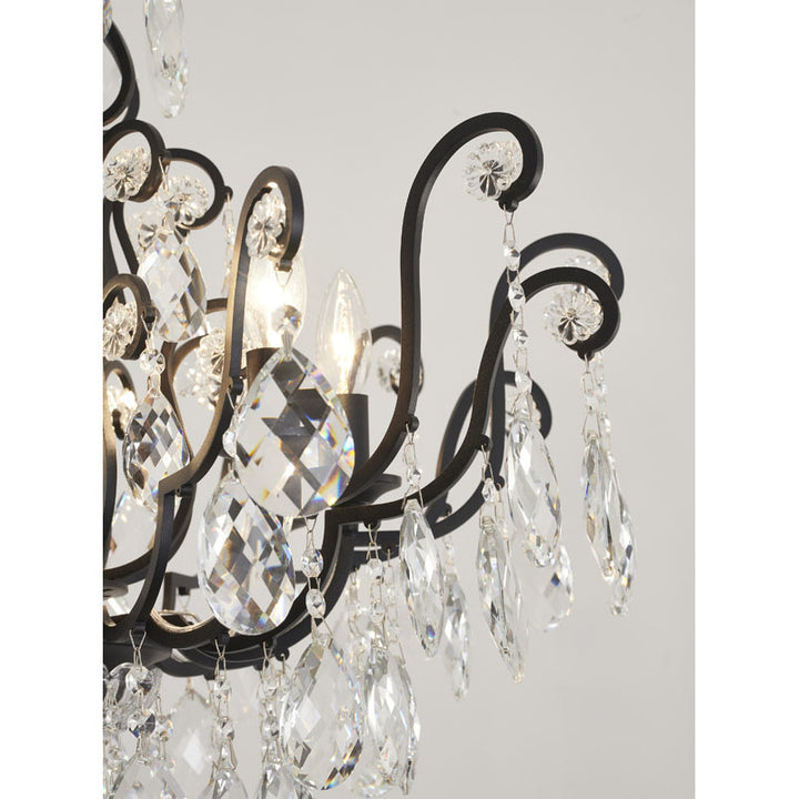 Chandelier with Clear Hanging Crystals &amp; Glass Accents