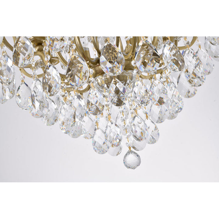 Chandelier with Clear Hanging Crystals &amp; Glass Accents