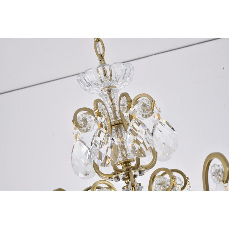 Chandelier with Clear Hanging Crystals &amp; Glass Accents