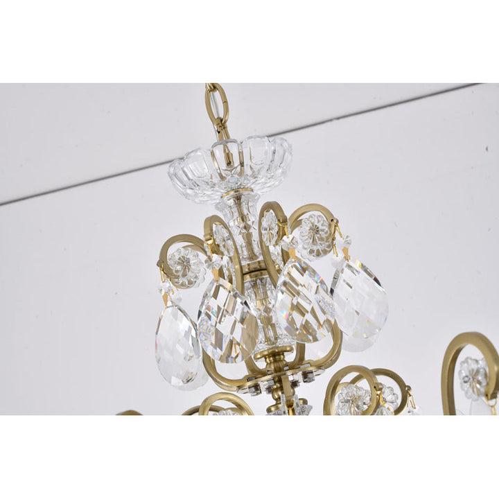 Chandelier with Clear Hanging Crystals &amp; Glass Accents