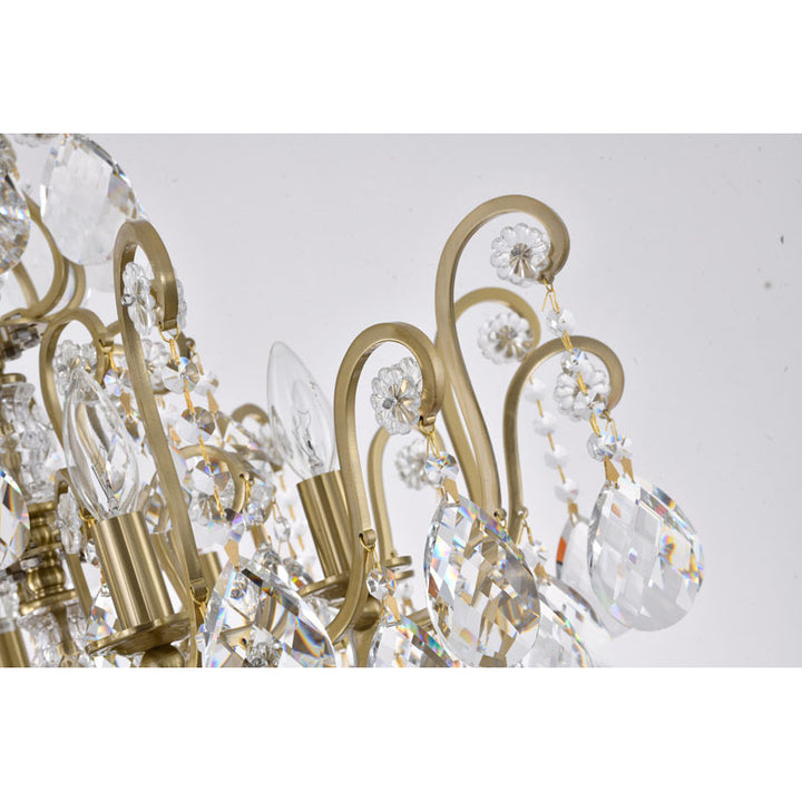 Chandelier with Clear Hanging Crystals &amp; Glass Accents
