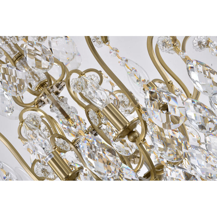 Chandelier with Clear Hanging Crystals &amp; Glass Accents