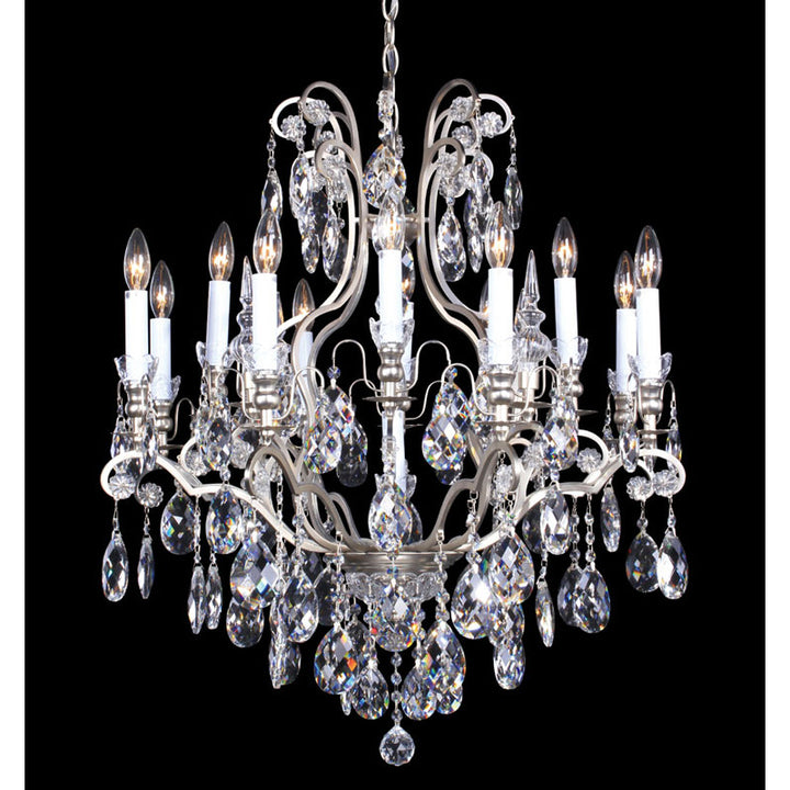 Frame Chandelier with Clear Hanging Crystals (BET64) in Pewter by Bethel