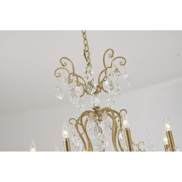 Frame Chandelier with Clear Hanging Crystals (BET64) by Bethel - view 37