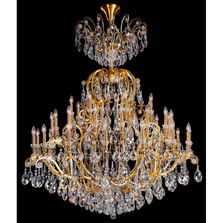Crystal Chandelier (BET66) in Antique Brass by Bethel