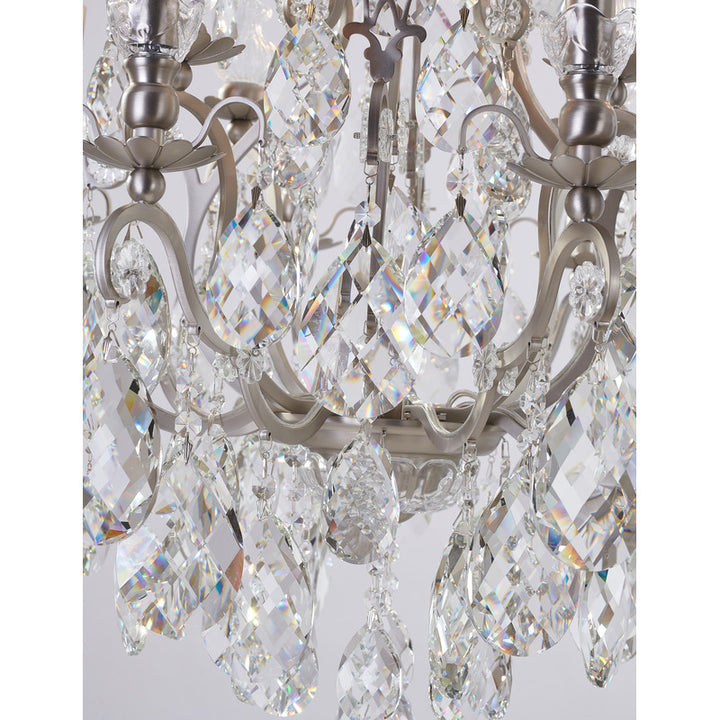 Iron Frame Chandelier with Clear Hanging Crystals by Bethel - view 15