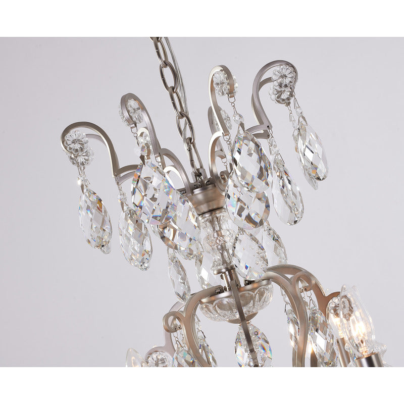 Iron Frame Chandelier with Clear Hanging Crystals by Bethel - view 16