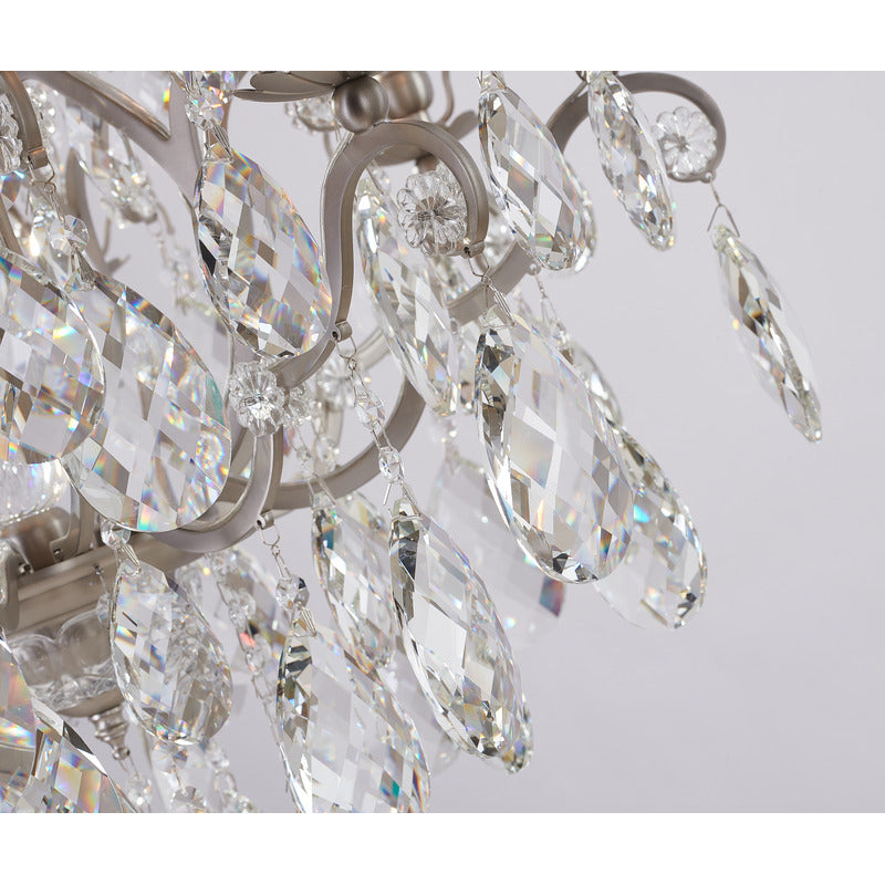 Iron Frame Chandelier with Clear Hanging Crystals by Bethel - view 18