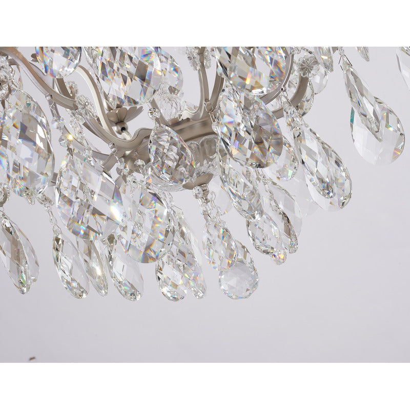 Iron Frame Chandelier with Clear Hanging Crystals by Bethel - view 21