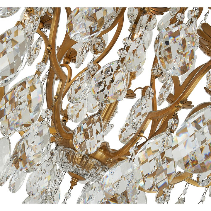 Metal Frame Chandelier with Clear Hanging Crystals by Bethel - view 3
