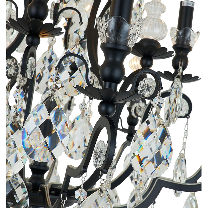 Metal Frame Chandelier with Clear Hanging Crystals by Bethel - view 8