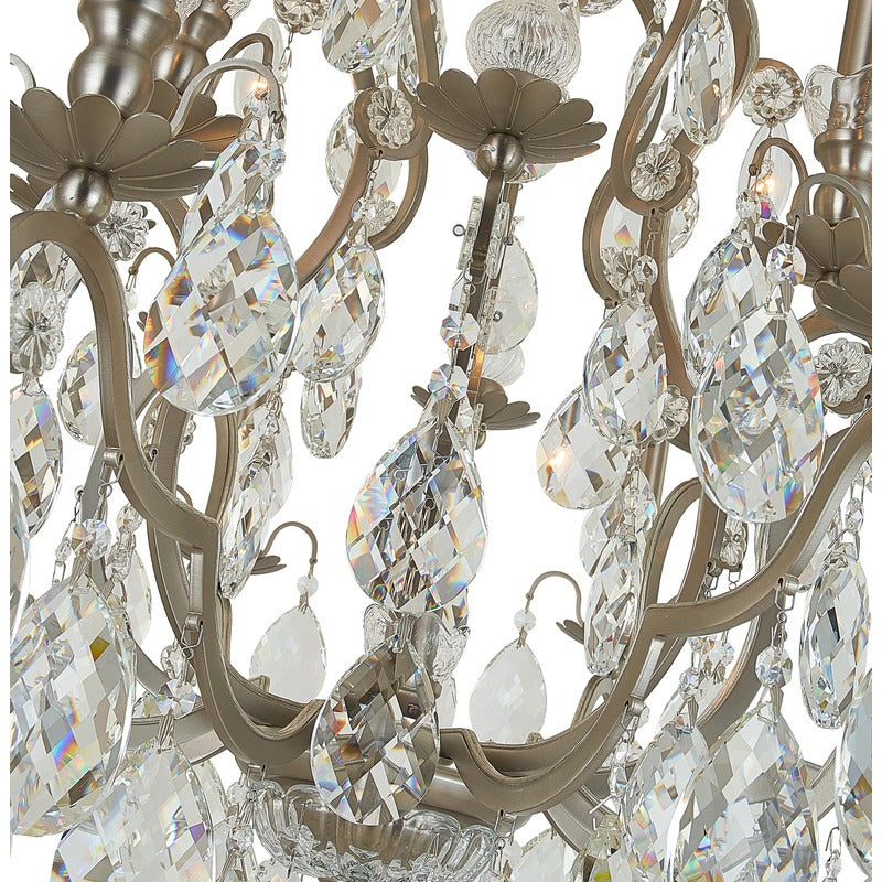 Metal Frame Chandelier with Clear Hanging Crystals by Bethel - view 13