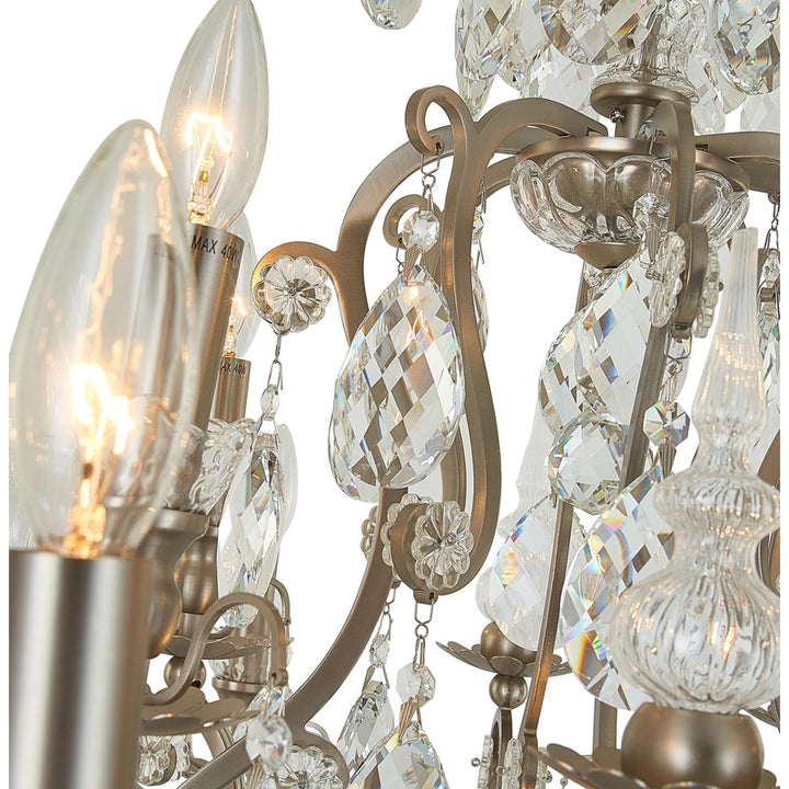 Metal Frame Chandelier with Clear Hanging Crystals by Bethel - view 14