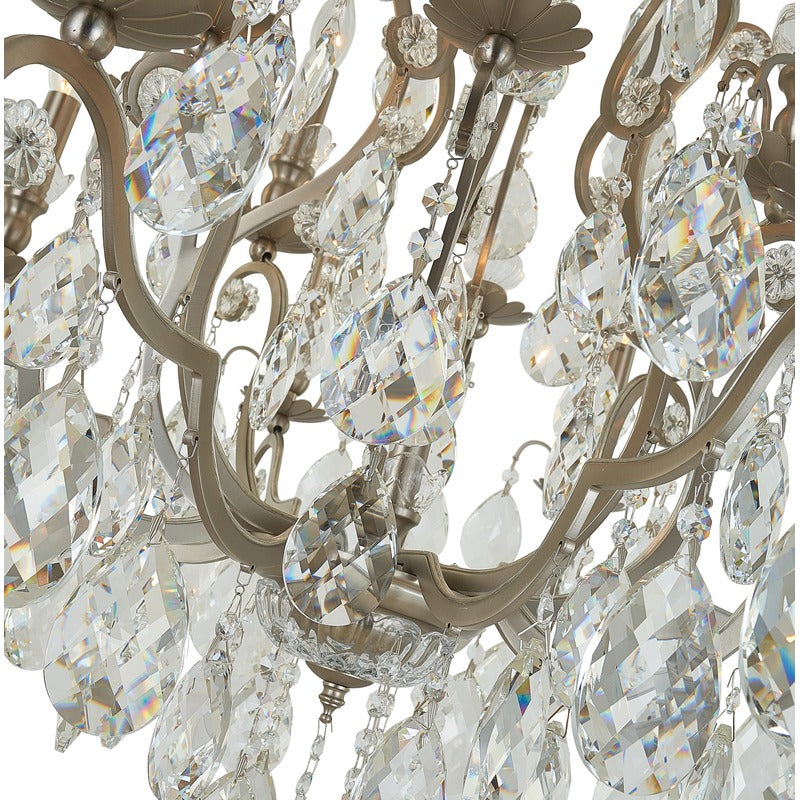 Metal Frame Chandelier with Clear Hanging Crystals by Bethel - view 15