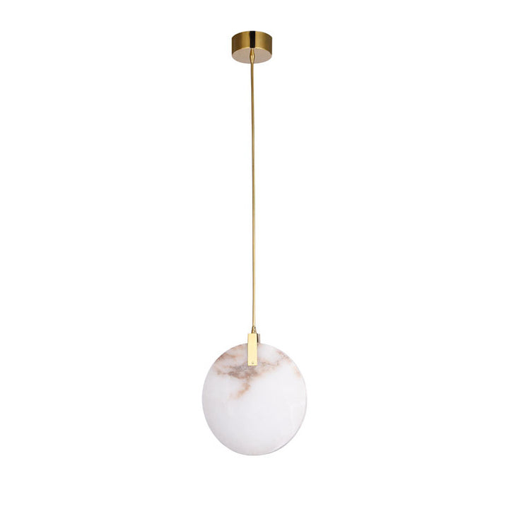 Stainless Steel LED Single Pendant Light with Spanish Alabaster by Bethel - view 7