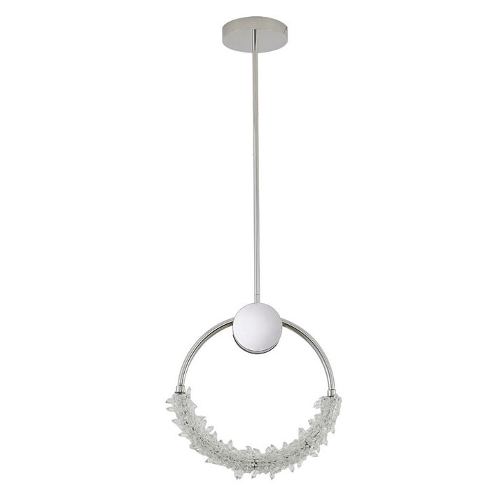 Stainless Steel LED Single Pendant Light with Clear Crystal Beading by Bethel - view 15