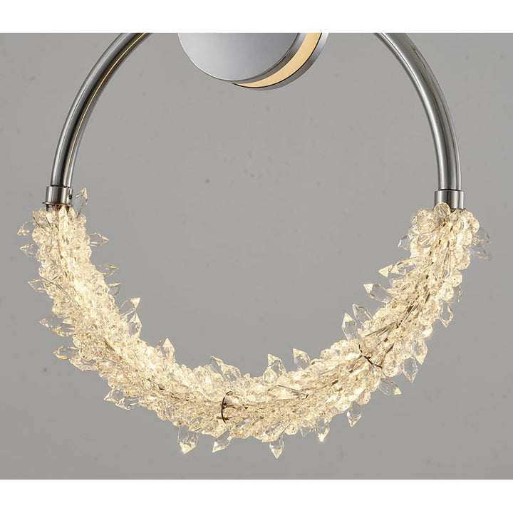 Stainless Steel LED Single Pendant Light with Clear Crystal Beading by Bethel - view 16