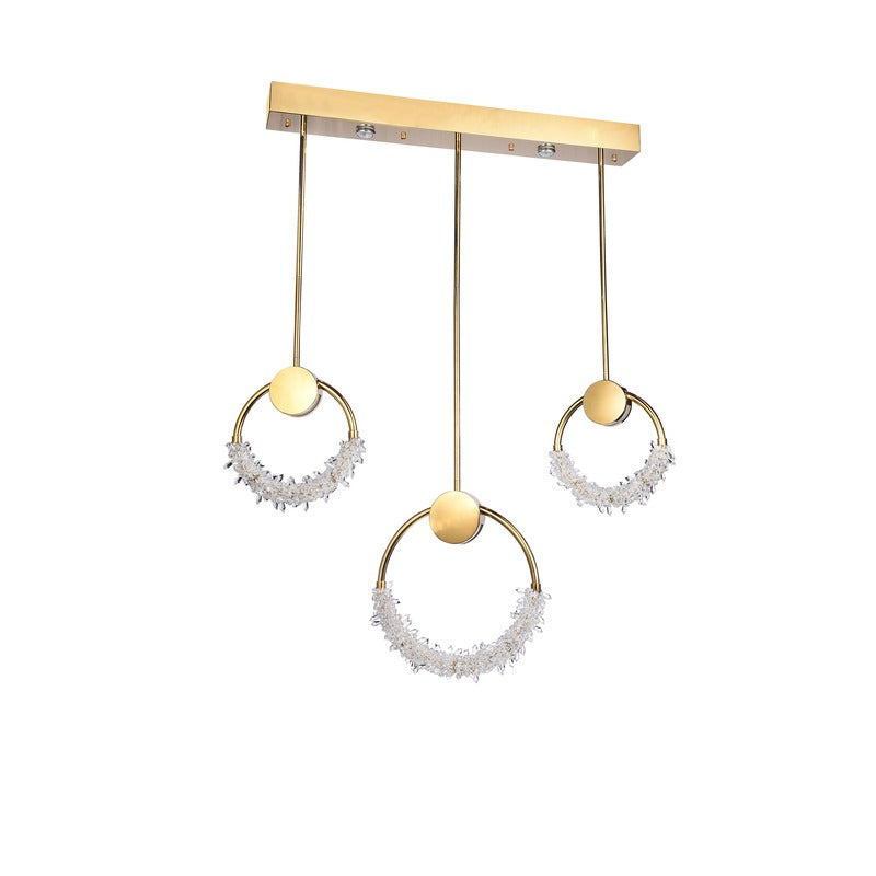 Stainless Steel Rectangular Frame LED Chandelier with Clear Crystal Beading by Bethel - view 6